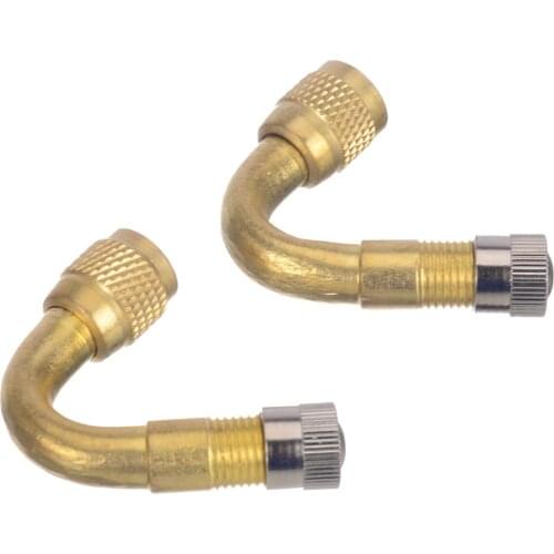 2pcs 45 Degree Angle Brass Air Tyre Valve Schrader Valve Stem With Extension Adapter for Auto Truck Motorcycle Car Accesspries