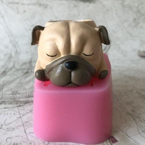 Cute 3D Dog Vase Silicone Planter Concrete Flower Pot Molds Decorating Clay Craft Resin Silica Gel Cement Flowerpot Making Mould