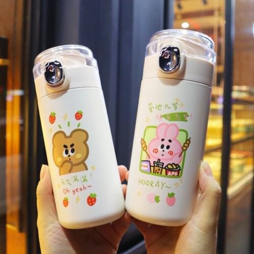 Cute Thermos Water Bottle 304 Stainless Steel Bullet cover Vacuum Flask For Children Coffee mug Directl Drinking Insulated Cup
