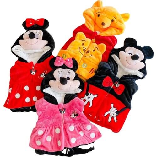 Baby Kids Sweatshirt Hoodies Vest Coat Mickey Minnie Warm Winter Children Clothes Cute Outfit Fashion Infant Boys Girls Costume