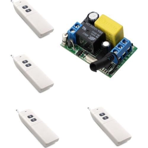 Universal 433Mhz AC 220V 1 CH 1CH Relay Remote Control Switch System Wireless Remote Power Switch Receiver Transmitter