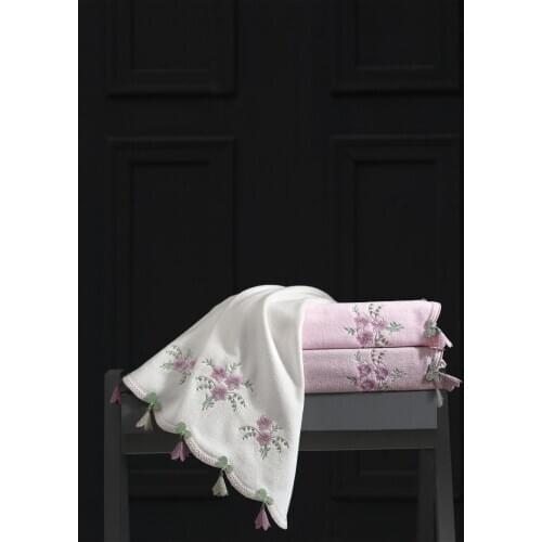 Earring Velvet Embroidery Special Design Towel Set 100% Cotton Handwork Embroidered Kitchen Towel Hand Towel Wedding Gift