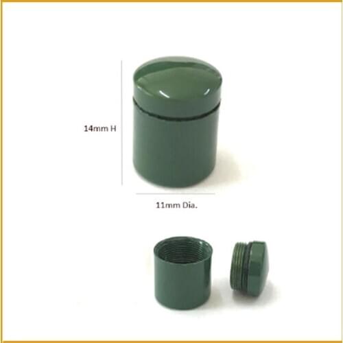 Stock-14*11mm -50Pcs/lot -Waterproof Mini Pill Holder Bison Tube Bulk Hide Geocaching Contain-/Brass Collect Box And Jar