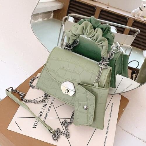 Vintage Mini Stone Pattern PU Leather Crossbody Bags for Women 2020 Classic Shoulder Handbags Luxury Chain Saddle Hand Bag