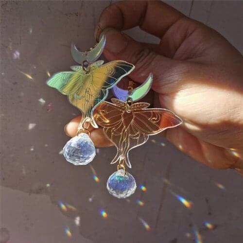 The Golden Luna & Moth Suncatcher Earrings,Hippie Jewelry,Wanderlust Jewelry,sun Catcher Earrings