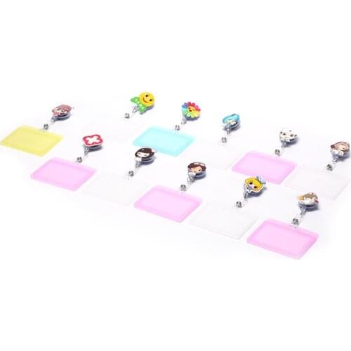 1pcs Retractable Cute Badge Reel Student Nurse Exhibition ID Name Card Badge Holder