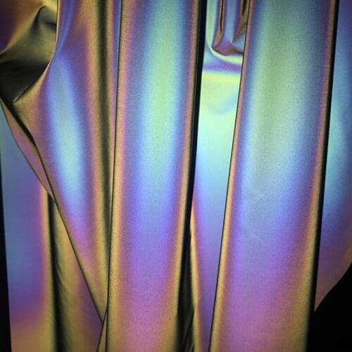 1Yard Rainbow Color Reflective Cloth Fabric DIY Handmade Sewing Craft Clothing Evening Dress Accessories Supplies