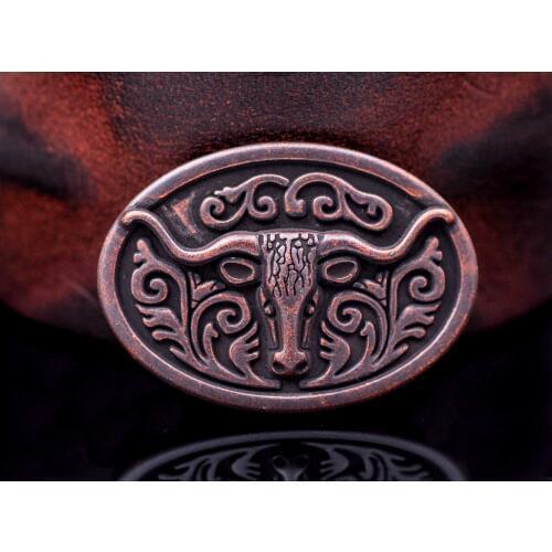 10X 1-1/2" Quality Antique Copper Cowboy Longhorn Bull Flower Saddle Bridle Concho For Leathercraft Hatband Belt Rivetback