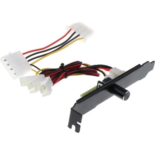12V 3 Channels 3pin PC Cooler Cooling Fan Speed Controller PCI Fan Controller Bracket For CPU HDD DDR VGA Reduce Temperature