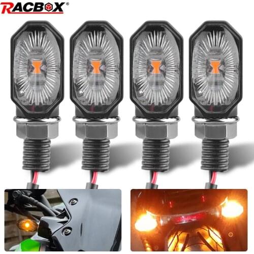 12V Mini LED Motorcycle Turn Signal Universal Amber Flashing Blinker Light Transparent shell for Suzuki Kawasaki KTM Yamaha