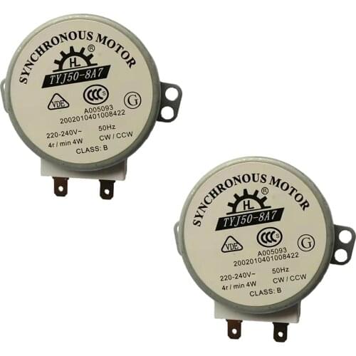 2pcs/lot AC 220-240V 4W 6RPM 48mm Micro Synchronous Motor for Warm Air Blower 50/60Hz CW/CCW TYJ50-8A7 microwave oven tray motor