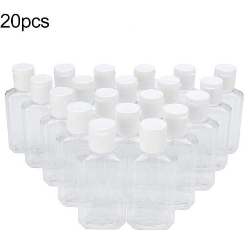 20Pcs 60ml Portable Travel Clear Empty Refillable Sanitizer Liquid Soap Bottle