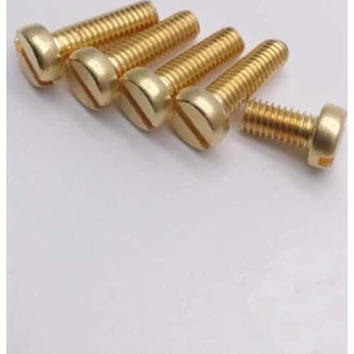 20pcs M4 brass Mechanical screw Round head bolt Slotted screws one line socket Cylindrical heads bolts 6mm-18mm Length