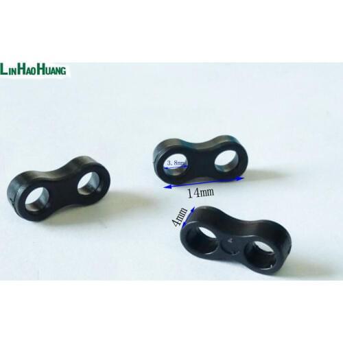 200pcs Black Plastic Ball Cord Lock Toggles Plastic Stoppers Two Holes For 4mm Cord Free Shipping 2015110205