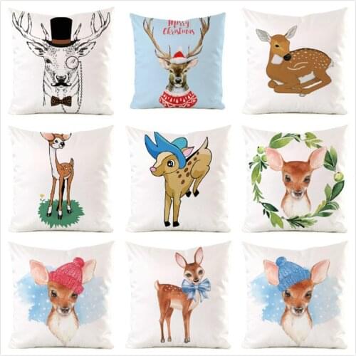 45cm*45cm **Elk** Inimitated Silk Fabric Throw Pillow Covers Couch Cushion Cover Home Decorative Pillows Pillow Case