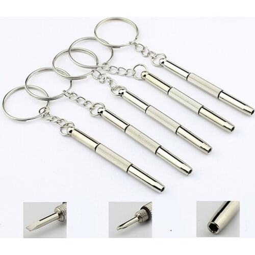 5-in-1 Mini Precision Repair Screwdriver Multifunctional Portable Optical/Eyeglasses/Sunglasses/Jewelry/Watches With Key Chain