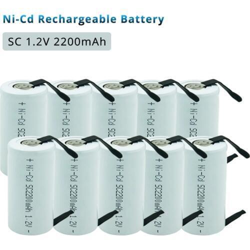 SubC 2200mah SC 1.2V Rechargeable Battery Ni-cd Batteria with Welding Pins for Power Tools Electronic Toys