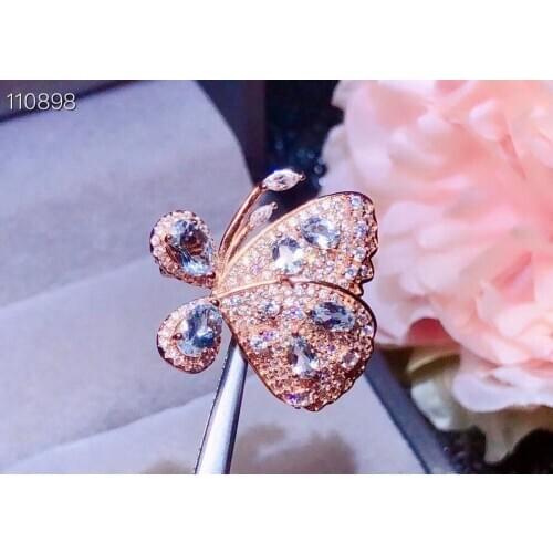 Aquamarine Brooch 100% Natural and real Aquamarine Brooch 925 sterling silver Brooch