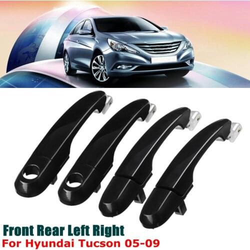 Car Stylings Front Rear Right Left Black Exterior Outside Door Handle for Hyundai Tucson 2005 2006 2007 2008 2009