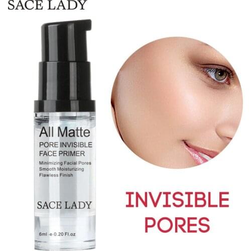 SACE LADY Face Base Primer Makeup 6ml Liquid Matte Make Up Fine Lines Oil-control Facial Cream Brighten Nude Foundation Cosmetic