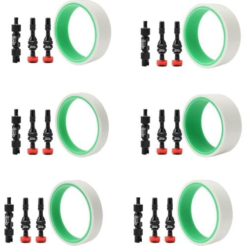 MUQZI MTB Road Bike Tubeless Rim Tape with 40mm Presta Valve and Valve Tool Cycling Kit