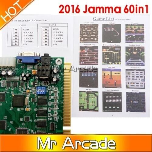 Free shipping 5pc Jamma 60 in 1 Classical Game PCB for Cocktail Arcade Machine or 60in1 Up Right arcade game machine 5 pcs
