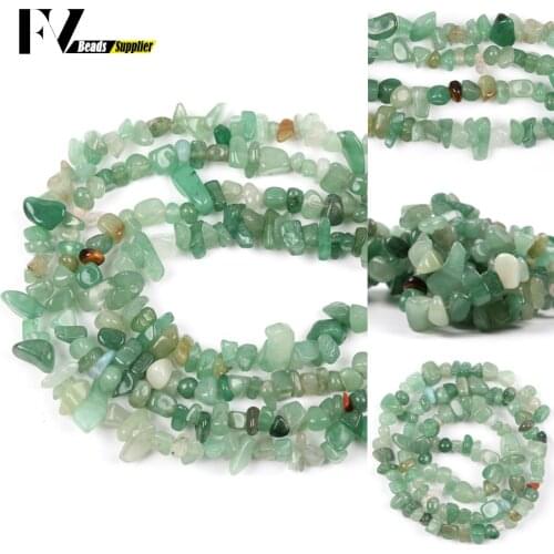 Natural Green Aventurine Beads For Needlwork Jewelry Making 5mm-8mm Irregular Gravel Semi Precious Stones Diy Bracelets 15"
