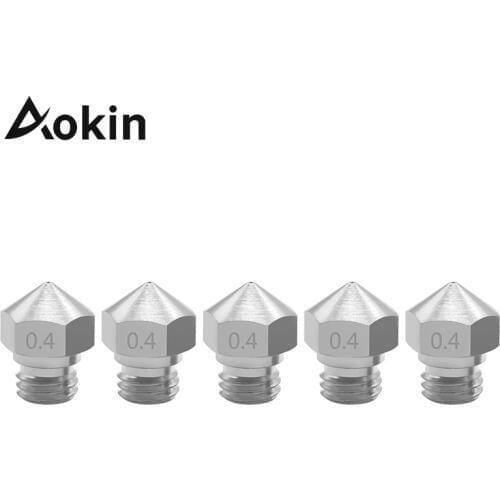 5pcs 3D Printer MK10 Extruder 0.2mm 0.3mm 0.4mm 0.5mm 0.6mm 0.8mm 1.0mm M7 Threaded mk10 Stainless Steel Nozzle 1.75mm Filament