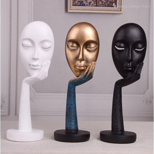 Womens facial figure sculpture resin modern human meditator abstract arts and crafts figure home decoration home decor