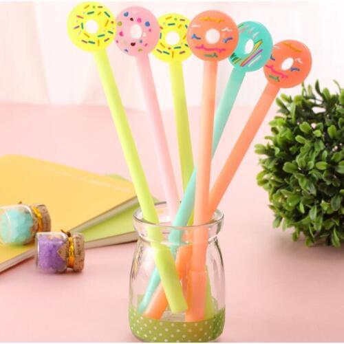 Candy color cartoon donuts shaped gel pen creative Lollipop stationery school students supplies LX8033