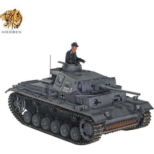 HOOBEN German 1/10 Panzer III J Medium Tank Pz.Kpfw. 3 Ausf. J-1 RTR World War II Panzerkampfwagen-III Armoured Vehicles