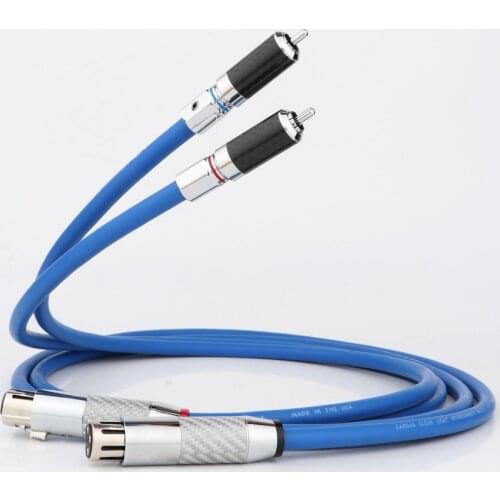 Cardas Audio Signal Cable With White Carbon Fiber XLR Female Connector To Black Carbon Fiber Rhodium Plated RCA Male Plug