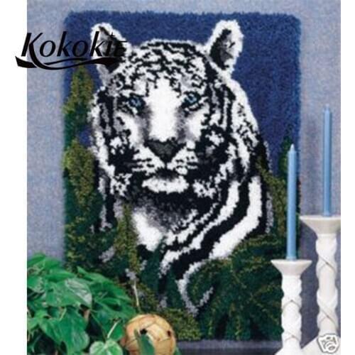 Carpet embroidery carpet printed canvas yarn diy rug latch hook kits for adults large Tiger carpet diy latch hook rug kits