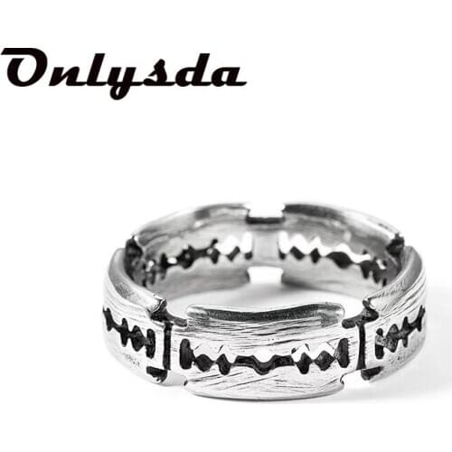 Cool Titanium Stainless blade Ring Factory Direct Lover Couple Rings for man Women Dropshipping Party Gift Engagement OSR143