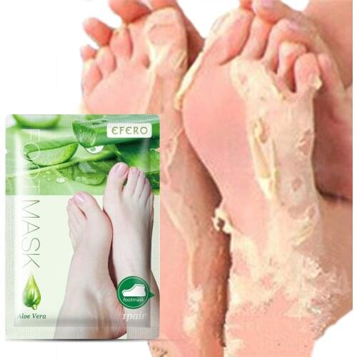 Aloe Vera Foot Mask Peeling for Legs Feet Mask Scrub Exfoliating Socks for Pedicure Anti Crack Heel Remove Skin Foot Patch