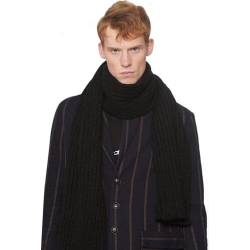 Man Knit Scarf Winter Warm Comfortable Plain Color Classic Thickened Long Mens and Womens Wrap Lovers Fashion