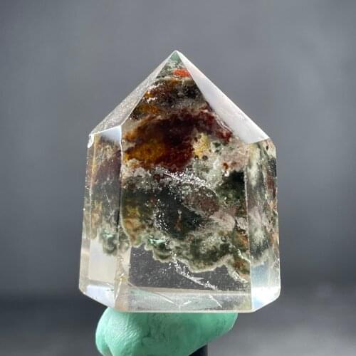 Natural Ghost Phantom Quartz Crystal Specimen Healing Pendant Home Decor DIY Crafts Jewelry