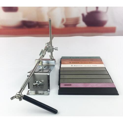 Knife Sharpener Ruixin Pro III All Iron Steel Professional Chef Knife Sharpener Kitchen Sharpening System Fix-angle 4 Whetstone