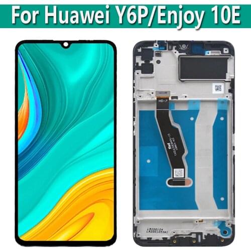 Original 6.3'' For Huawei Y6P MED-LX9 MED-LX9N LCD Display Touch Screen Digitizer Assembly With Frame Parts