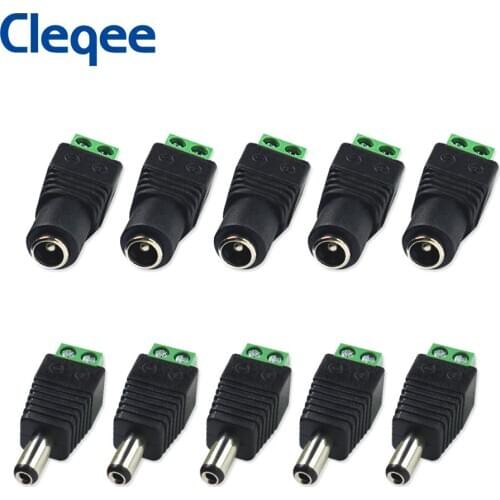 5Pairs 12V DC Power Connector Male+Female 2.1x5.5MM Socket Jack Plug Adapter for CCTV Security Camera Led Strip Cable