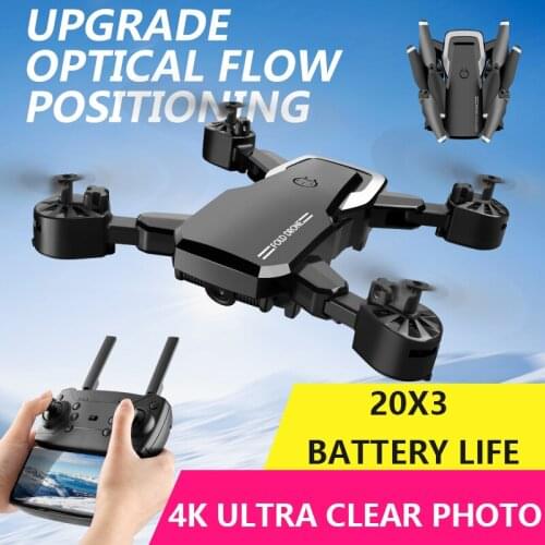 RC Drone WiFi FPV Camera 4K Dual Drone Optical Positioning RC Helicopter Altitude Hold Long Flight Time Foldable Airplanes TSLM1