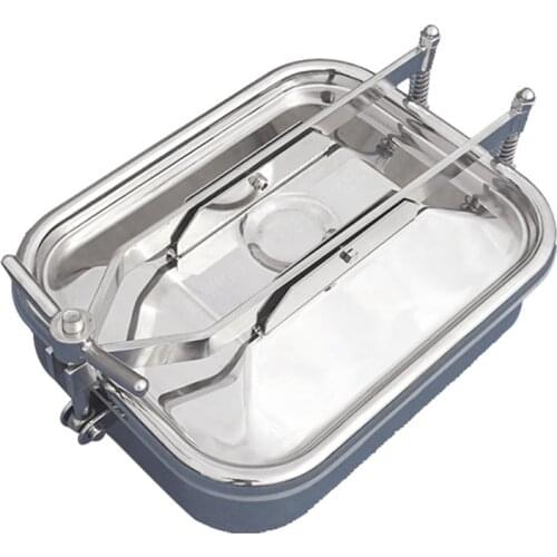 Sanitary 430mmx330mm Rectangular Tank Manhole Cover Silicon/EPDM Sealing