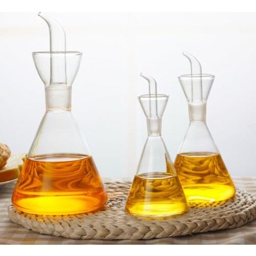 500ml/250ml/125ml Glass Olive Oil Bottle Leak-proof Drops Edible Oil Vinegar Soy Sauce Spice Jar Pot For Kitchen Supplies