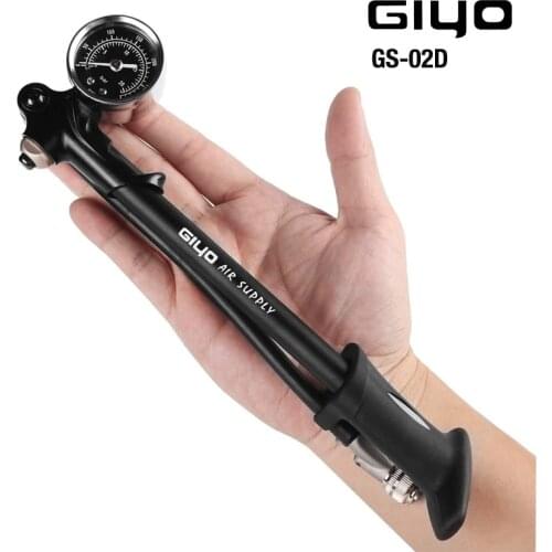 GIYO GS-02D Foldable 300psi High-pressure Bicycle Pump with Lever & Gauge for Fork & Rear Suspension MTB bike Pump