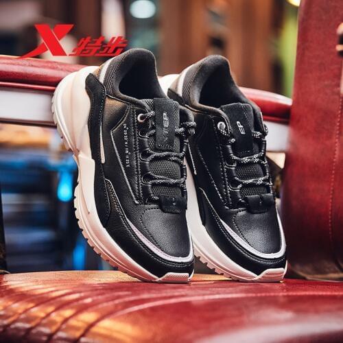 Xtep Womens Leisure Sport Shoes Ladies Fashion Warm Chunky Sneakers Ladies Linear Trend Walking Shoe Winter 981418393001