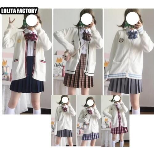 Japanese Spring and autumn JK uniform basic spring and autumn uniform Western sweater Pleated Skirt Set 4 pieces SCHOOL UNIFORM