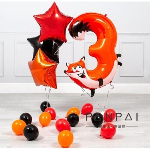 19PCS 16Inch Animal Number Foil Balloons 1st Birthday Kids Party Decoration Happy Birthday Jungle Safari Party Decor Gifts