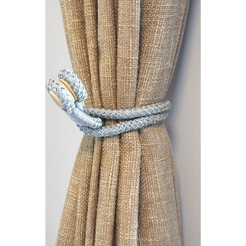 2Pcs Double Rope Braided Round Curtain Buckles Europe Style Magnet Curtains Tieback Magnetic Curtain Holder Curtain Accessories