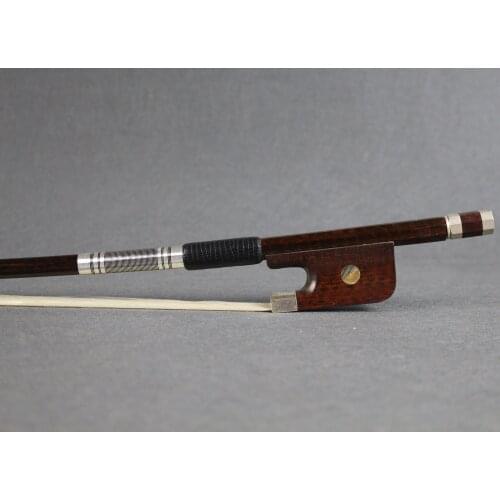 3/4 Double Bass Bow French Style Top Snakewood Bow With real silver Outstanding Strong Fast Response Excellent Resilience