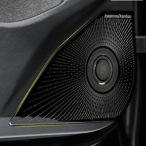 For Volkswagen VW Golf 8 MK8 R 2021 2022 3D Sticker Decorative Trim Fashion Door Stainless Steel Audio Speaker Cover Styling